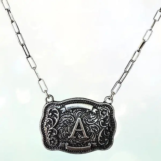 Buckle Initial Necklace