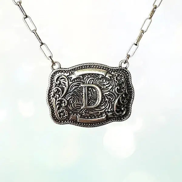 Buckle Initial Necklace