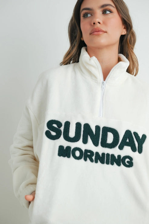 Sunday Morning Half Zip Sweatshirt