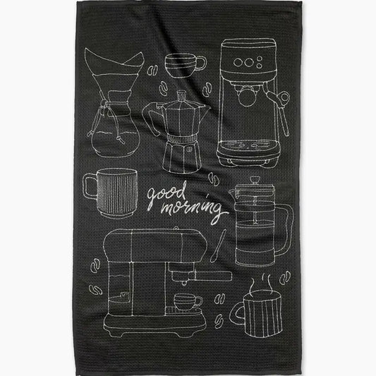Good Morning Coffee Geometry Towel