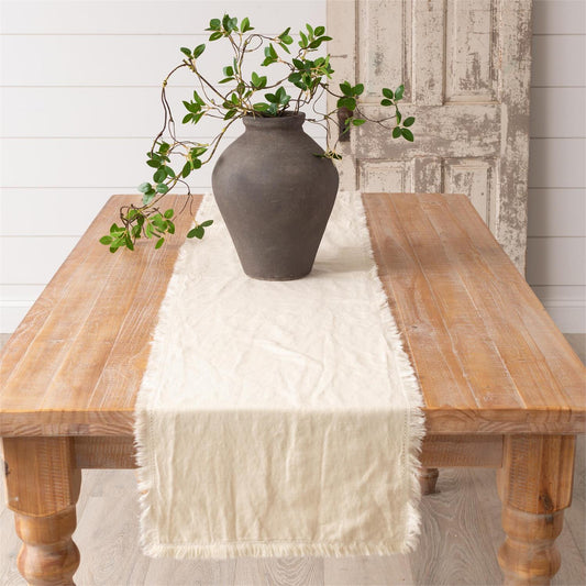 Stonewashed Linen Blend Table Runner