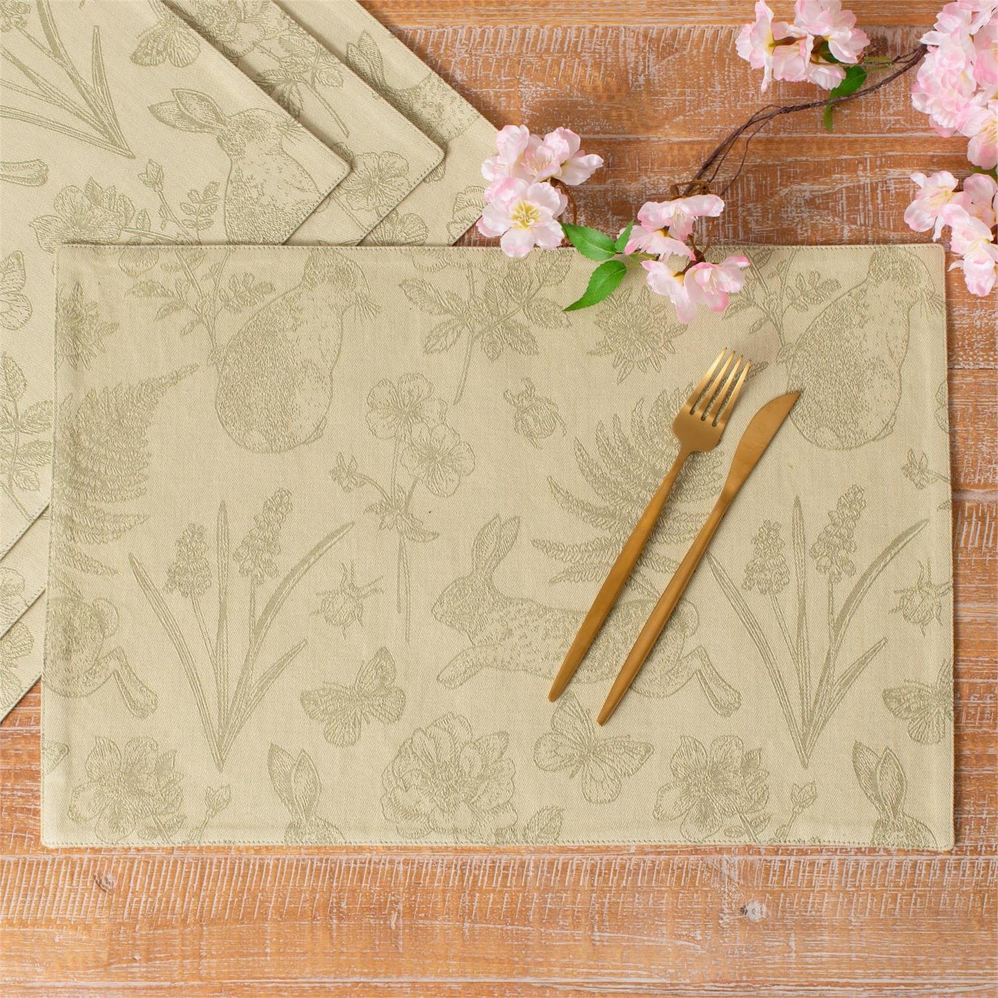 Rabbit and Fern Jacquard Placemat
