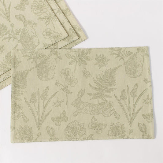 Rabbit and Fern Jacquard Placemat