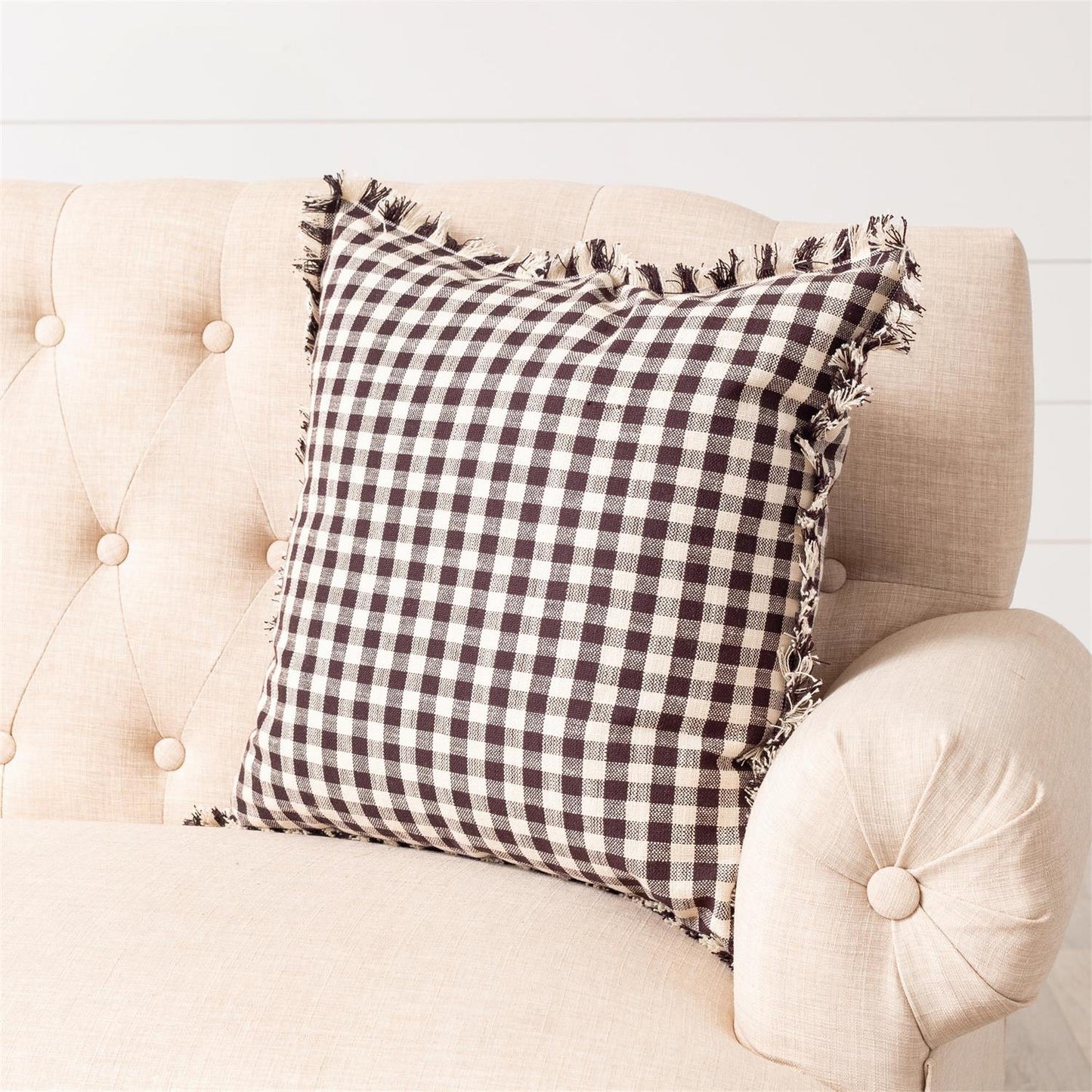 Brown & Cream Check Pillow