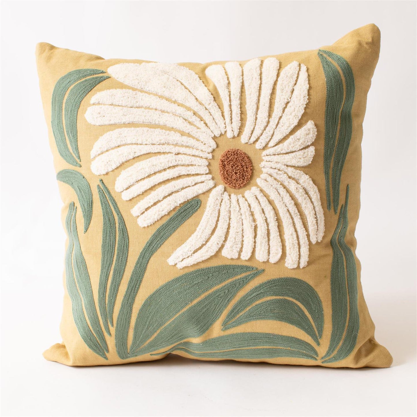 Modern Impressions White Floral Pillow