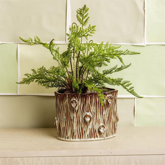 Small Faux Tree Stump Planter