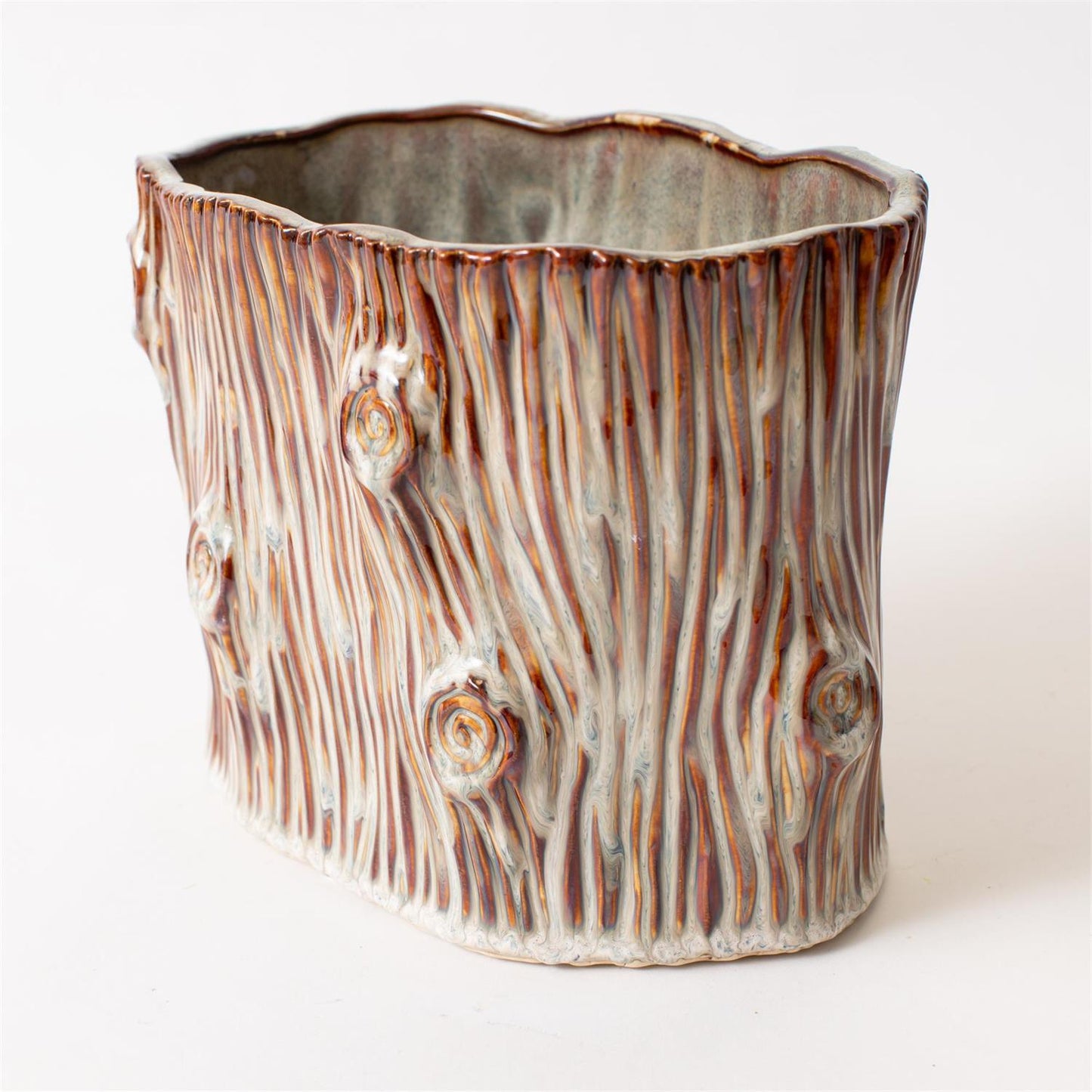 Small Faux Tree Stump Planter