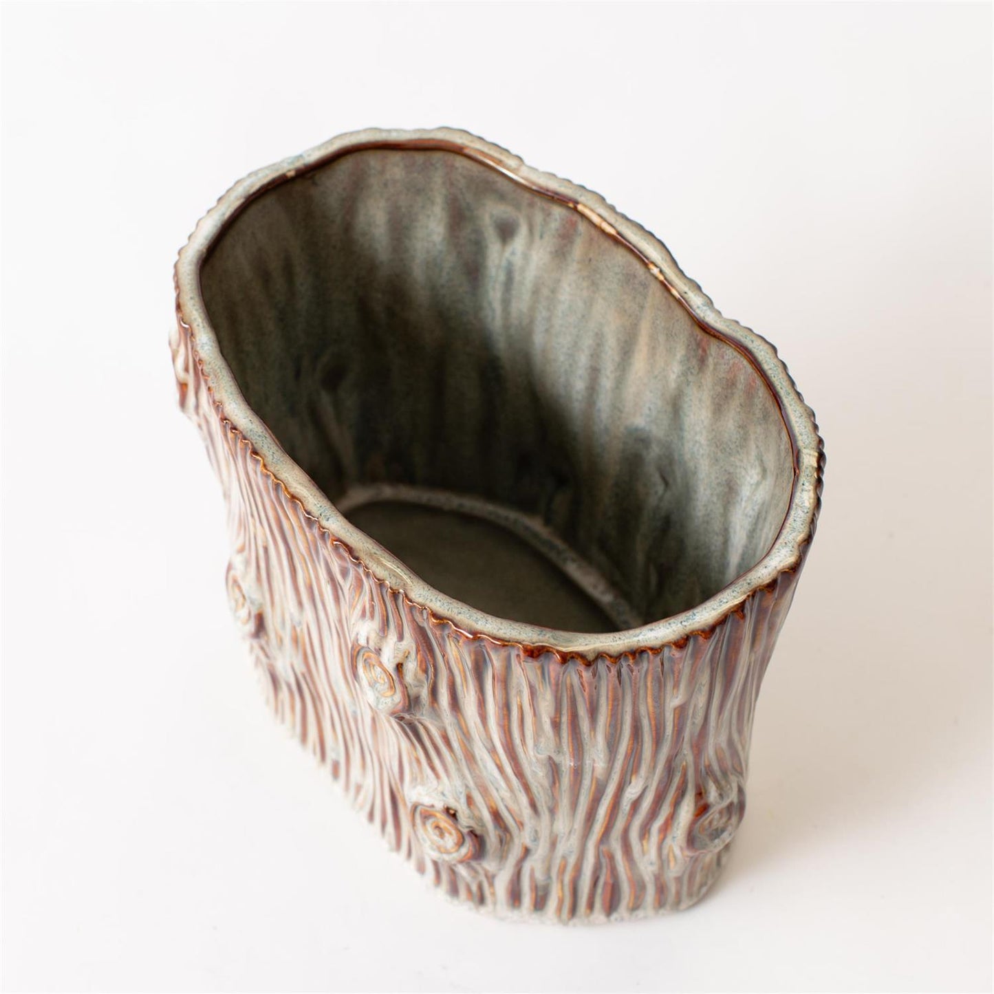 Small Faux Tree Stump Planter