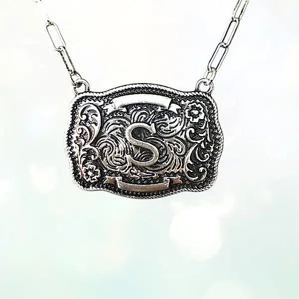 Buckle Initial Necklace