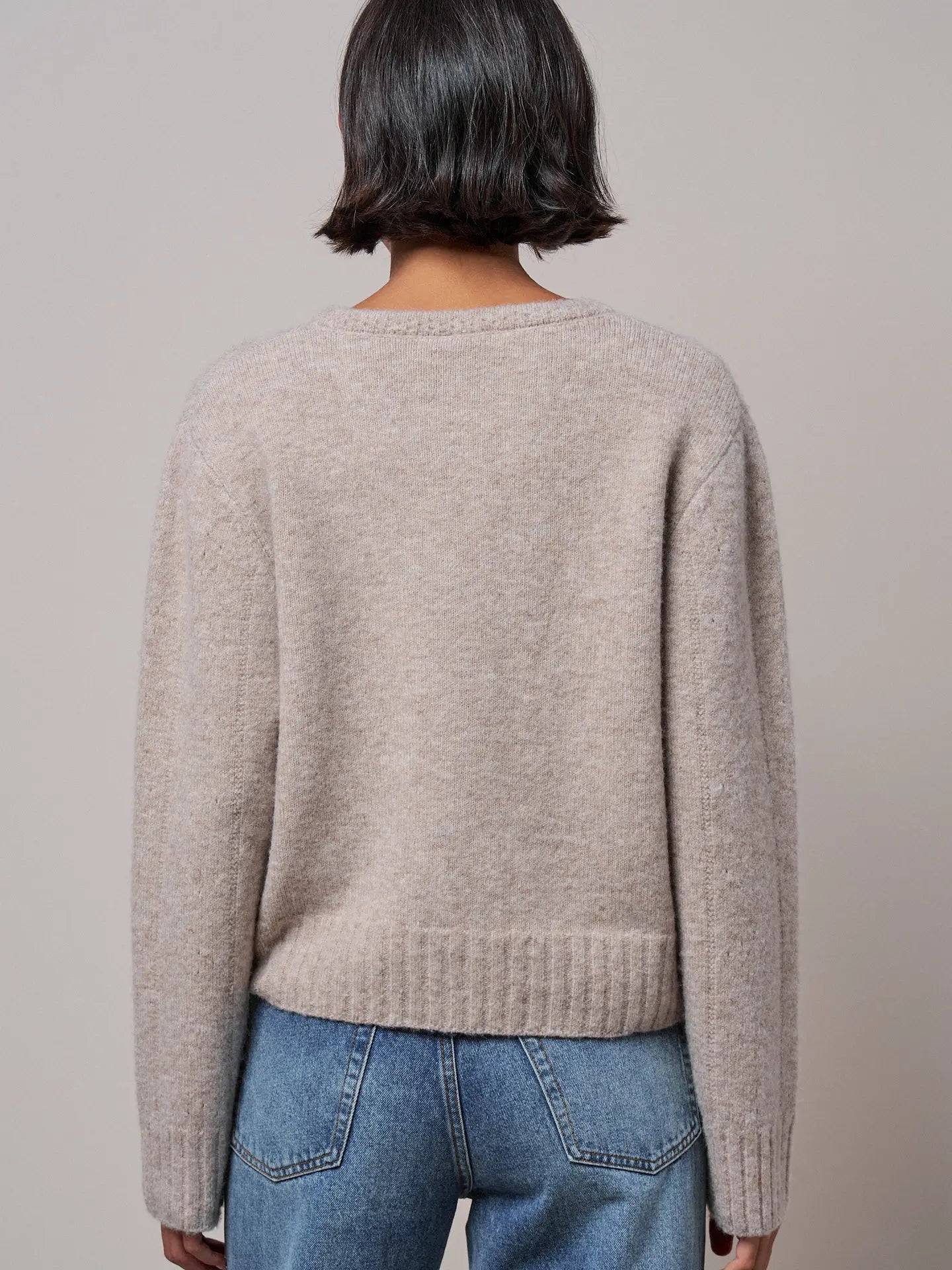 Lace Trim Wool Blend Cardigan
