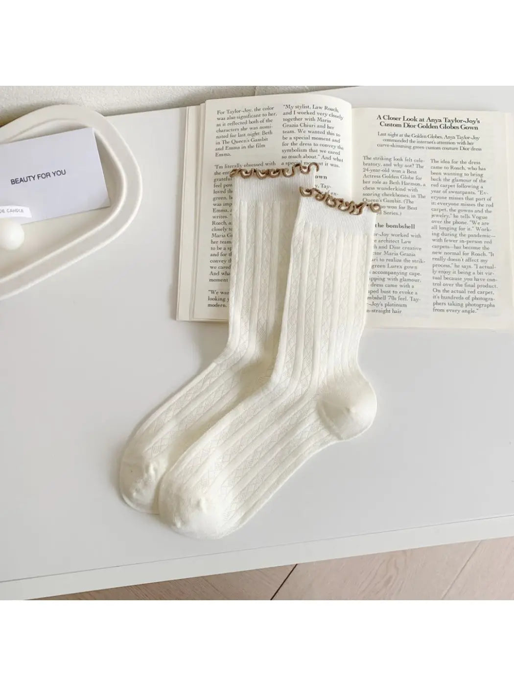 Color Trim Crew Sock