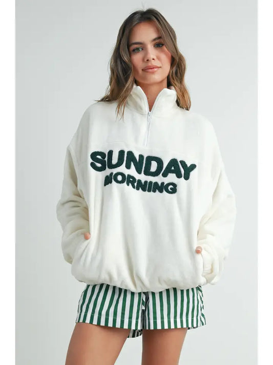 Sunday Morning Half Zip Sweatshirt