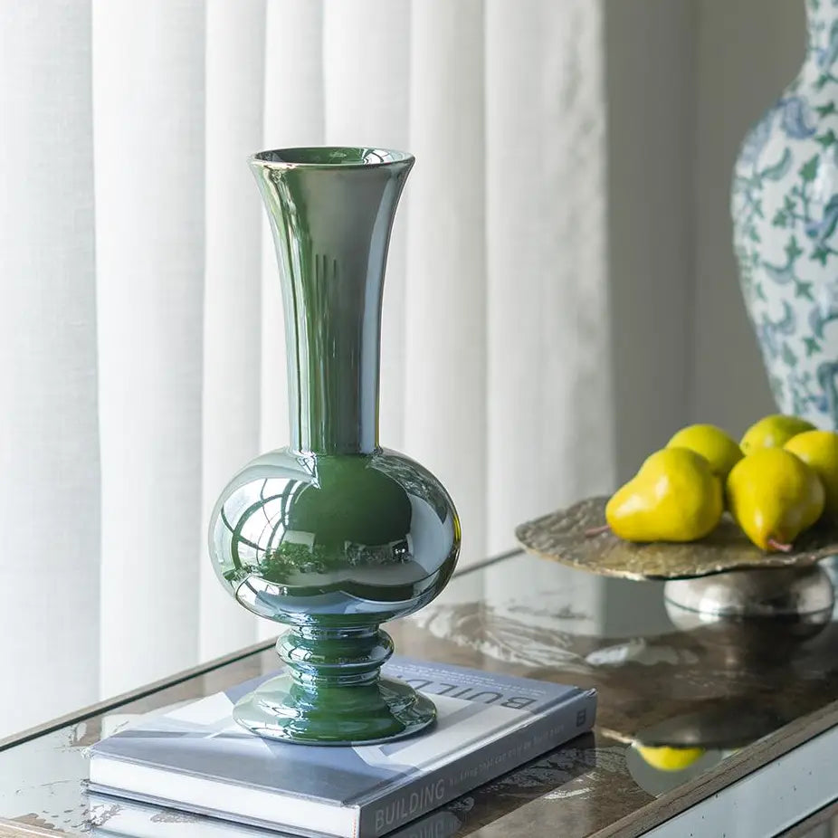 6x14 Green Electroplated Vase