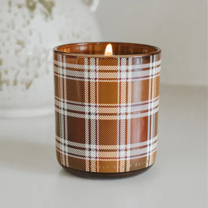 Pumpkin Spice 12oz Boxed Plaid Soy Candle