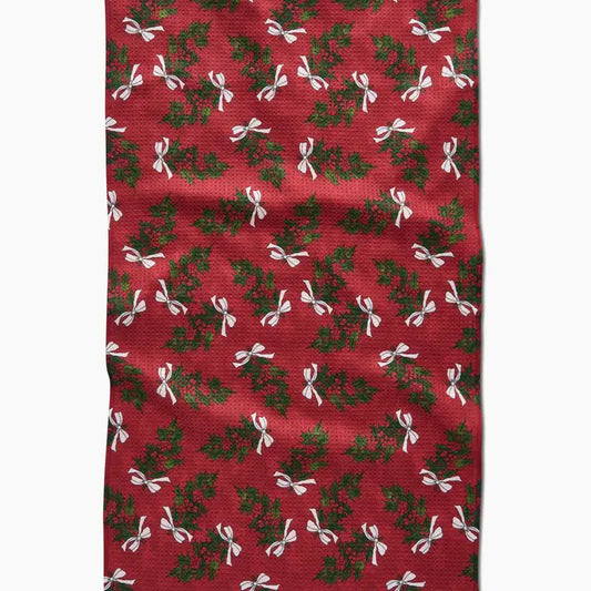 Christmas Berry Bow Geometry Towel