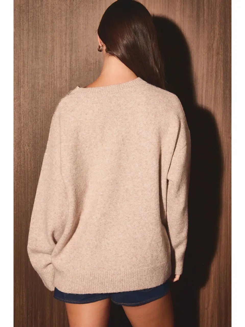 Bear Graphic Crew Neck Oversized Sweater