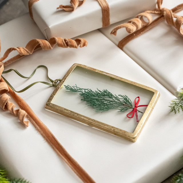 Pressed Holiday Floral Ornament