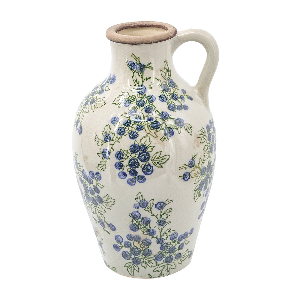 Blueberry Motif Ceramic Pitcher