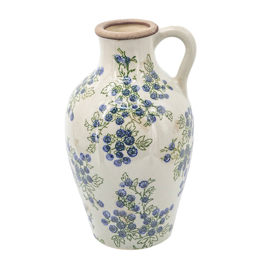 Blueberry Motif Ceramic Pitcher