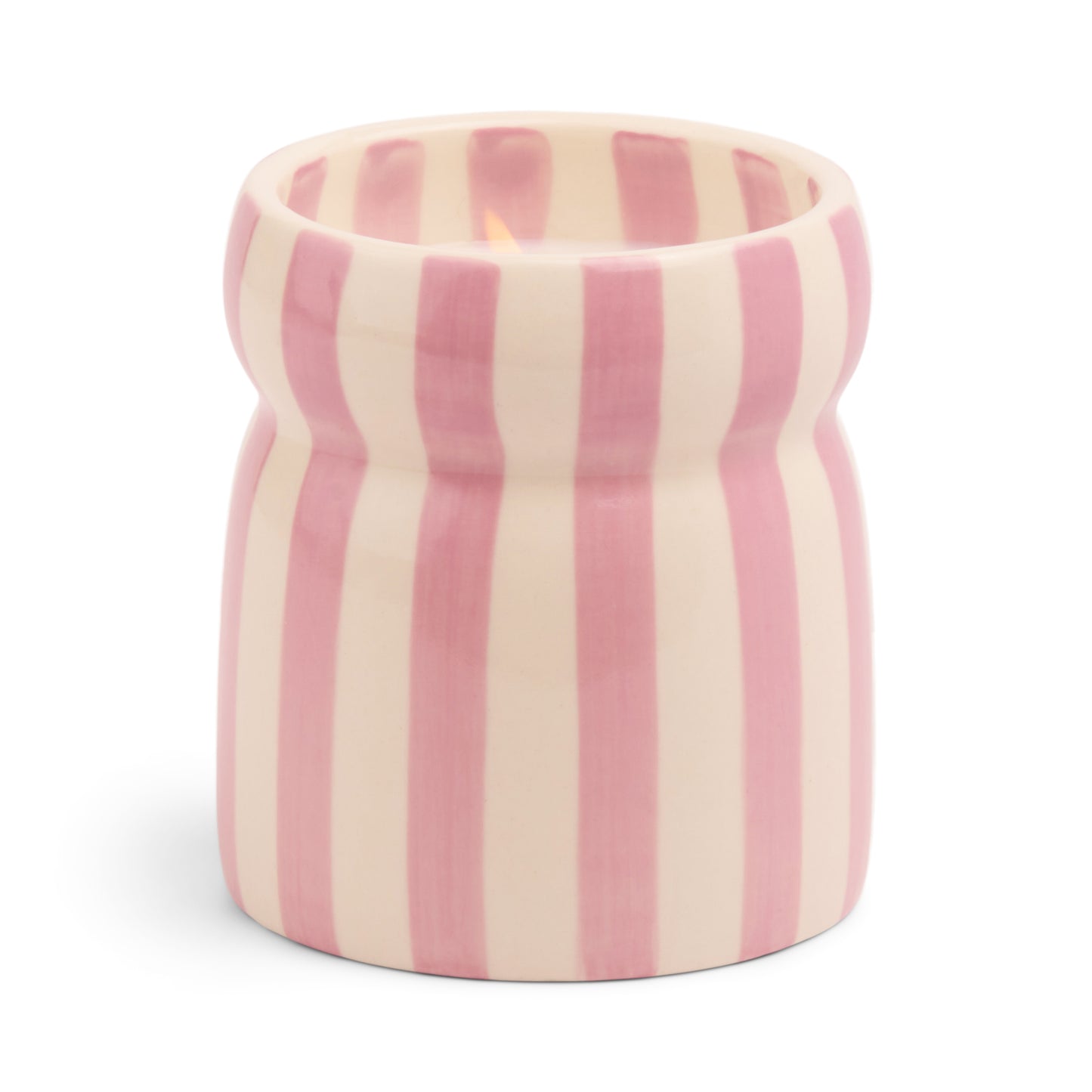 Grecian Sand Cabana Striped Candle