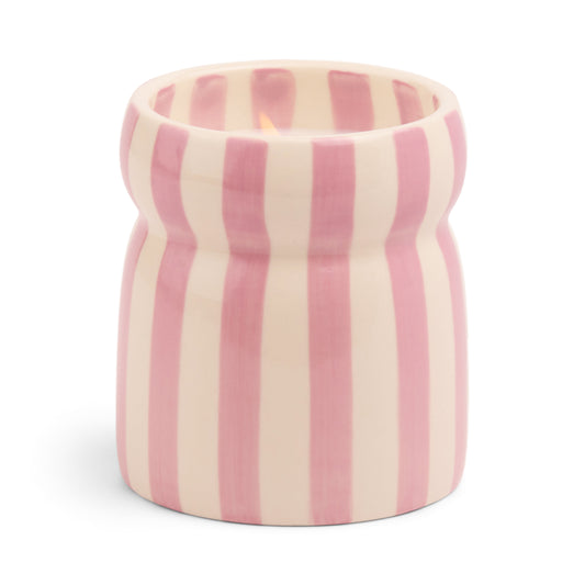 Grecian Sand Cabana Striped Candle