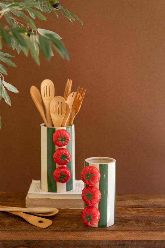 Green Stripe Tomato Vase