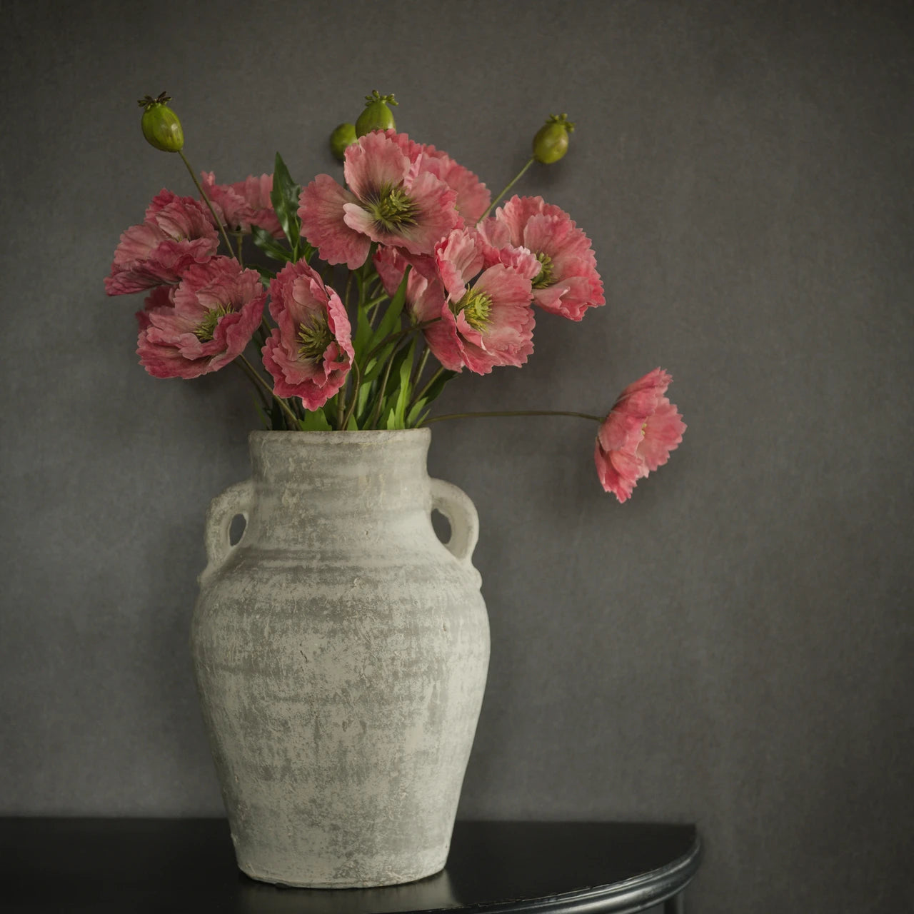 27" Pink Poppy Spray