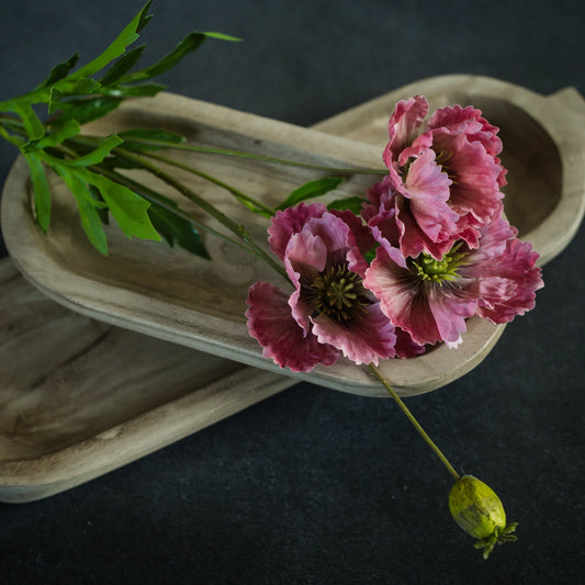 27" Pink Poppy Spray