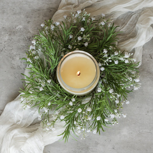 12"Baby's Breath Candle Ring/Wreath