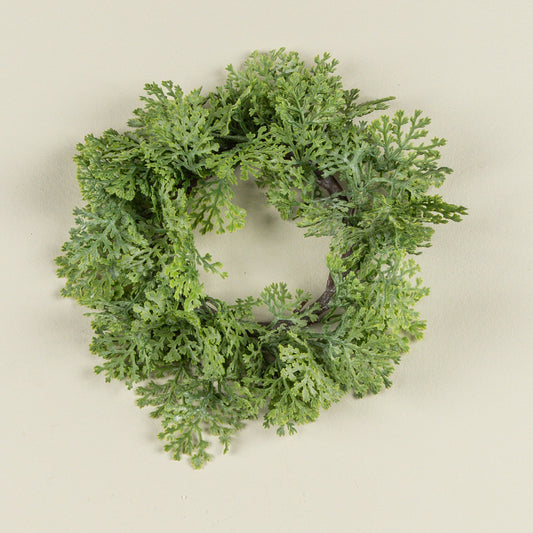 8" Crown Daisy Leaf Candle Ring/Wreath