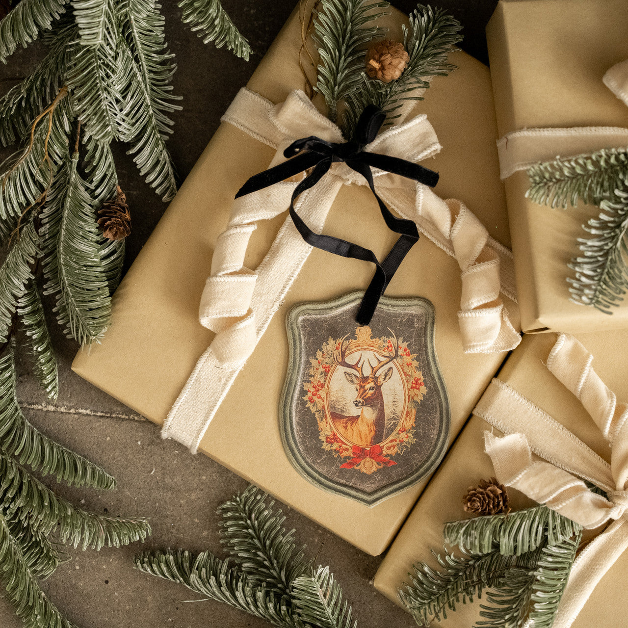 Framed Holiday Stag Ornament