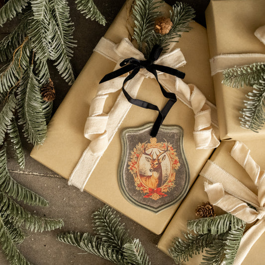 Framed Holiday Stag Ornament