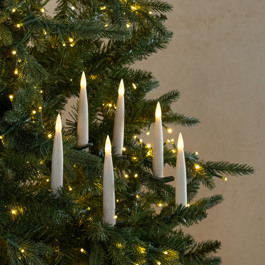 Set/6 Cream Shimmer Clip on Candles