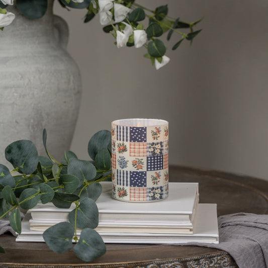 Patchwork 3D Flame Candle
