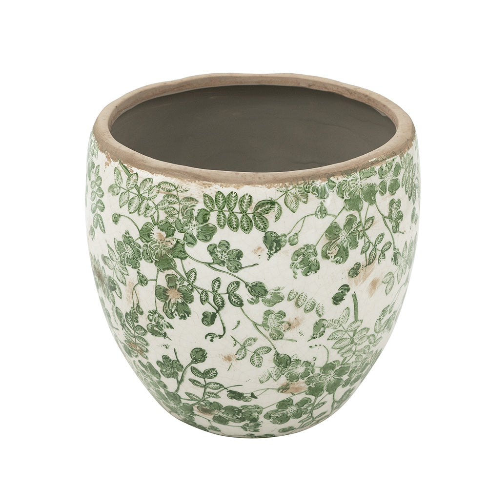 5x5 Green Floral Pot