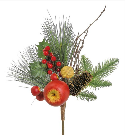 16" Pomegranate, Apple, Pinecone Pick