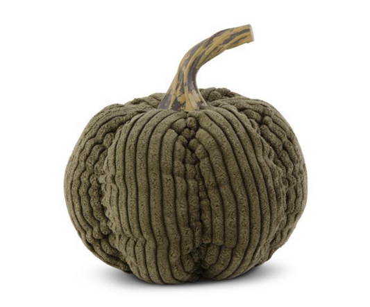 4.5" Green Corduroy Pumpkin
