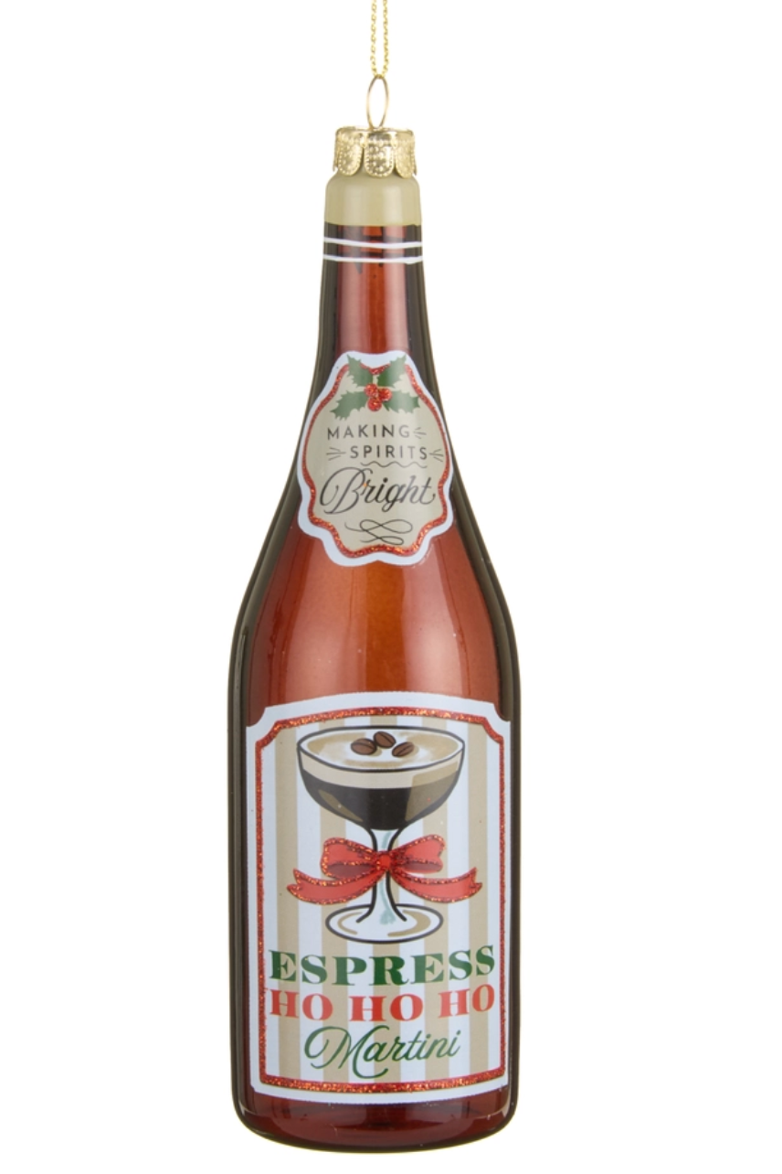 6.25" Making Spirits Bright Bottle Ornament