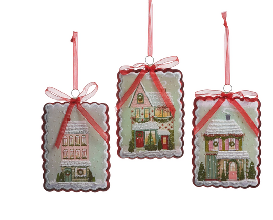 5" Snowflake Lane Rectangle Ornament
