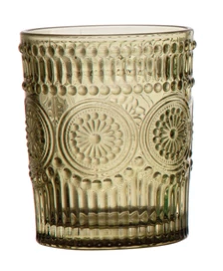 Embossed Drinking Glass, 4 Colors
