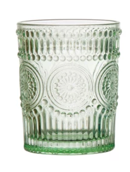 Embossed Drinking Glass, 4 Colors
