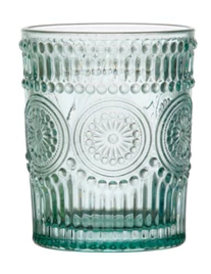 Embossed Drinking Glass, 4 Colors