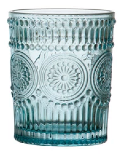 Embossed Drinking Glass, 4 Colors