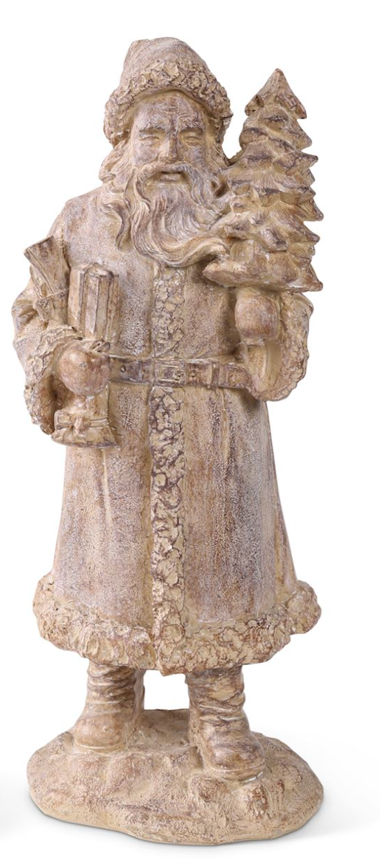 8" Resin Natural Wood Santa