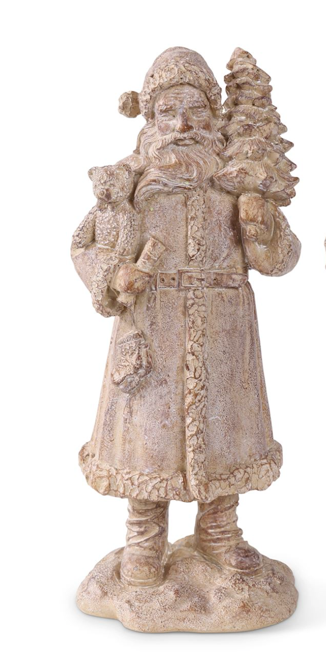 8" Resin Natural Wood Santa