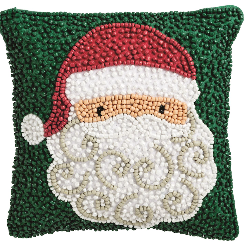 Santa Beaded Mini Pillow