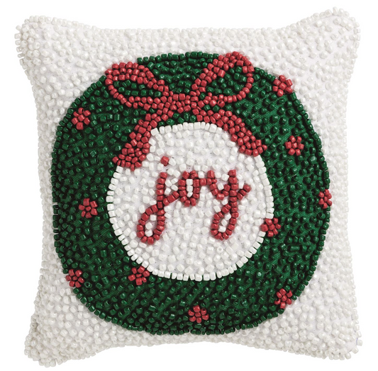 Wreath Beaded Mini Pillow