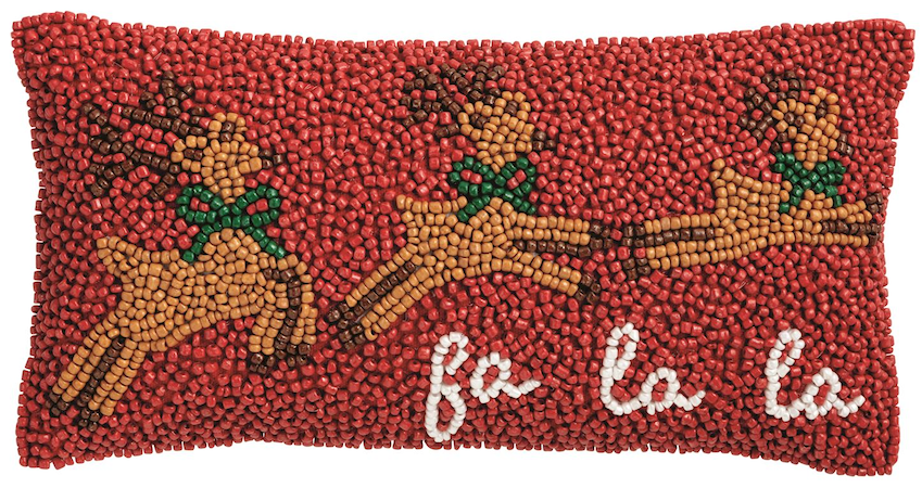Reindeer Beaded Mini Pillow