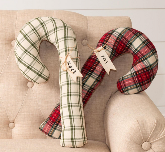 Plaid Candy Cane Pllow