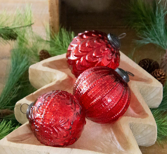 Red Mercury Glass Ornament